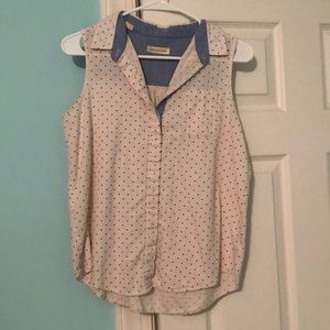 Polka dot button up tank